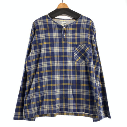 【中古品】【メンズ】 SOUTH2 WEST8 サウス2 ウエスト8 BG848 FLANNEL HENLEY NECK SHIRT フランネルシャツ チェック プルオーバー 141-260831-ny-05-fuzh サイズ：S カラー：ブルー イエロー 万代Net店