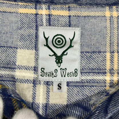 【中古品】【メンズ】 SOUTH2 WEST8 サウス2 ウエスト8 BG848 FLANNEL HENLEY NECK SHIRT フランネルシャツ チェック プルオーバー 141-260831-ny-05-fuzh サイズ：S カラー：ブルー イエロー 万代Net店