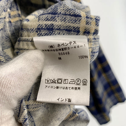 【中古品】【メンズ】 SOUTH2 WEST8 サウス2 ウエスト8 BG848 FLANNEL HENLEY NECK SHIRT フランネルシャツ チェック プルオーバー 141-260831-ny-05-fuzh サイズ：S カラー：ブルー イエロー 万代Net店