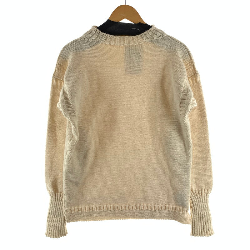 【中古品】【メンズ】 GUERNSEY WOOLLENS KNIT ニット セーター ブランド 古着 145-260923-gm-14-fuzh サイズ：40 カラー：アイボリー 万代Net店