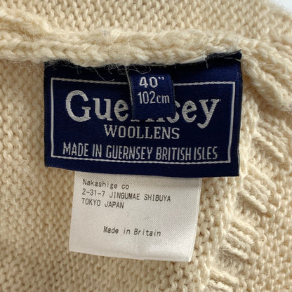 【中古品】【メンズ】 GUERNSEY WOOLLENS KNIT ニット セーター ブランド 古着 145-260923-gm-14-fuzh サイズ：40 カラー：アイボリー 万代Net店