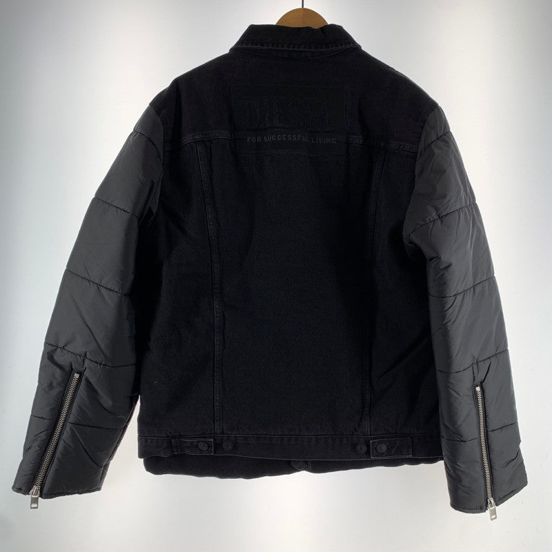 【中古品】【メンズ】 DIESEL ディーゼル 00SY7U D-SHYLA デニム切替 中綿ジャケット BLACK Lサイズ 異素材切替 タグ付き ※白いスレあり 141-260831-io-09-fuzh カラー：ブラック 万代Net店