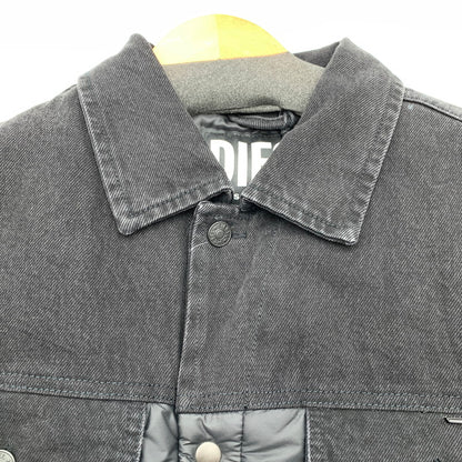 【中古品】【メンズ】 DIESEL ディーゼル 00SY7U D-SHYLA デニム切替 中綿ジャケット BLACK Lサイズ 異素材切替 タグ付き ※白いスレあり 141-260831-io-09-fuzh カラー：ブラック 万代Net店