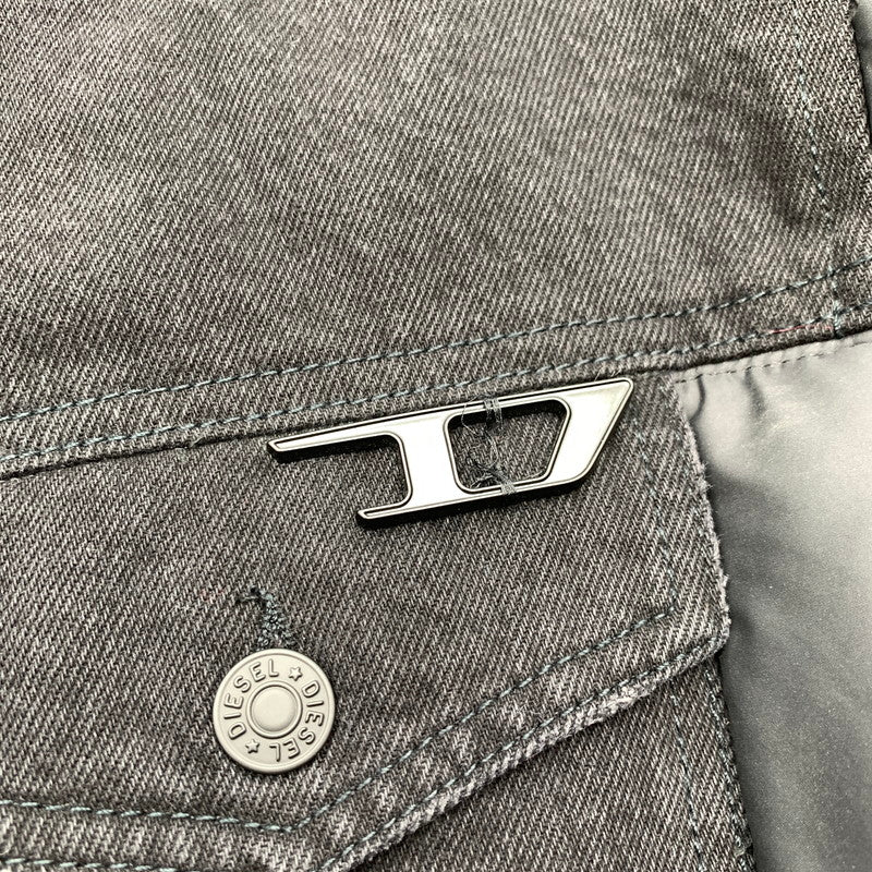【中古品】【メンズ】 DIESEL ディーゼル 00SY7U D-SHYLA デニム切替 中綿ジャケット BLACK Lサイズ 異素材切替 タグ付き ※白いスレあり 141-260831-io-09-fuzh カラー：ブラック 万代Net店