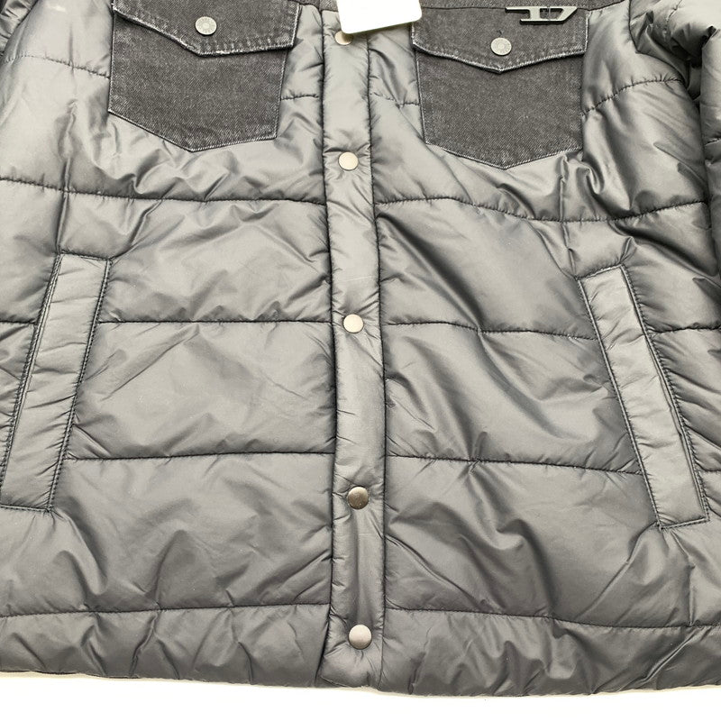 【中古品】【メンズ】 DIESEL ディーゼル 00SY7U D-SHYLA デニム切替 中綿ジャケット BLACK Lサイズ 異素材切替 タグ付き ※白いスレあり 141-260831-io-09-fuzh カラー：ブラック 万代Net店