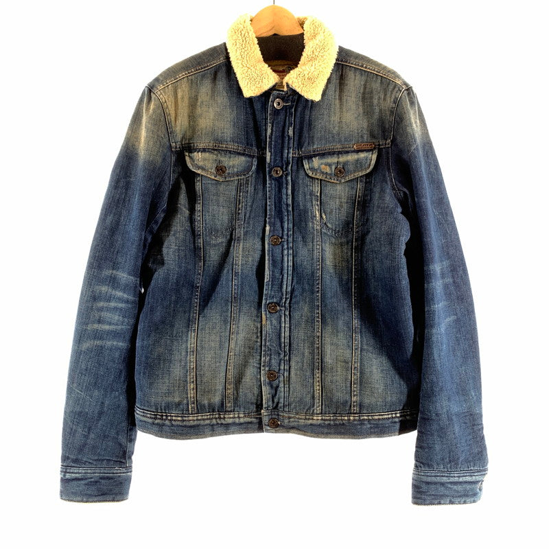 【中古品】【メンズ】 DIESEL ディーゼル BT.01859 デニムボアジャケット D.BLUE Lサイズ USED加工 ※使用感あり 141-260831-io-04-fuzh 万代Net店