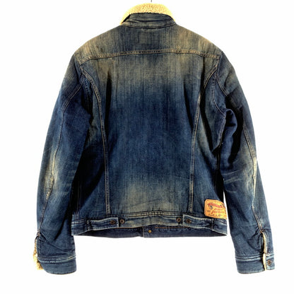 【中古品】【メンズ】 DIESEL ディーゼル BT.01859 デニムボアジャケット D.BLUE Lサイズ USED加工 ※使用感あり 141-260831-io-04-fuzh 万代Net店