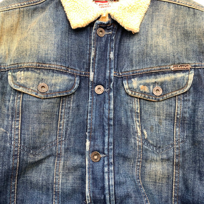 【中古品】【メンズ】 DIESEL ディーゼル BT.01859 デニムボアジャケット D.BLUE Lサイズ USED加工 ※使用感あり 141-260831-io-04-fuzh 万代Net店
