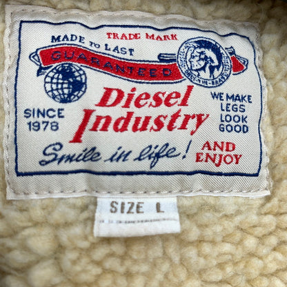 【中古品】【メンズ】 DIESEL ディーゼル BT.01859 デニムボアジャケット D.BLUE Lサイズ USED加工 ※使用感あり 141-260831-io-04-fuzh 万代Net店