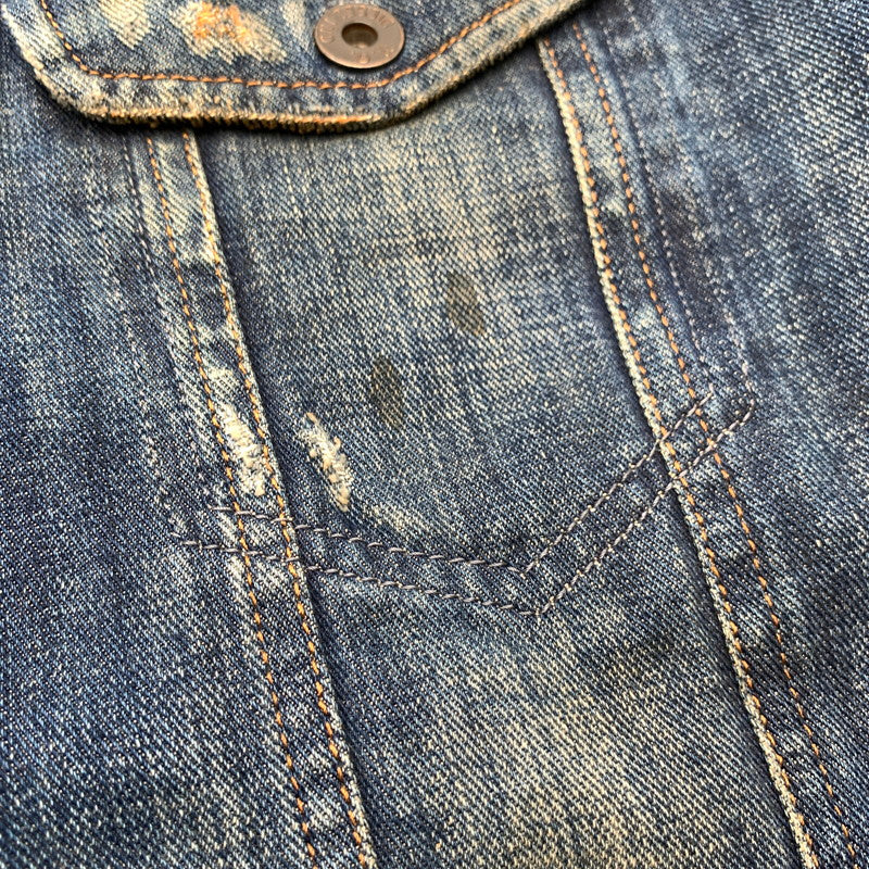 【中古品】【メンズ】 DIESEL ディーゼル BT.01859 デニムボアジャケット D.BLUE Lサイズ USED加工 ※使用感あり 141-260831-io-04-fuzh 万代Net店