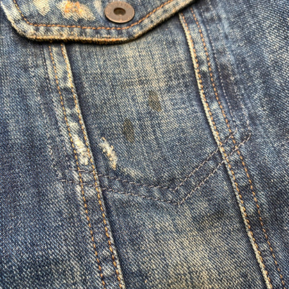 【中古品】【メンズ】 DIESEL ディーゼル BT.01859 デニムボアジャケット D.BLUE Lサイズ USED加工 ※使用感あり 141-260831-io-04-fuzh 万代Net店