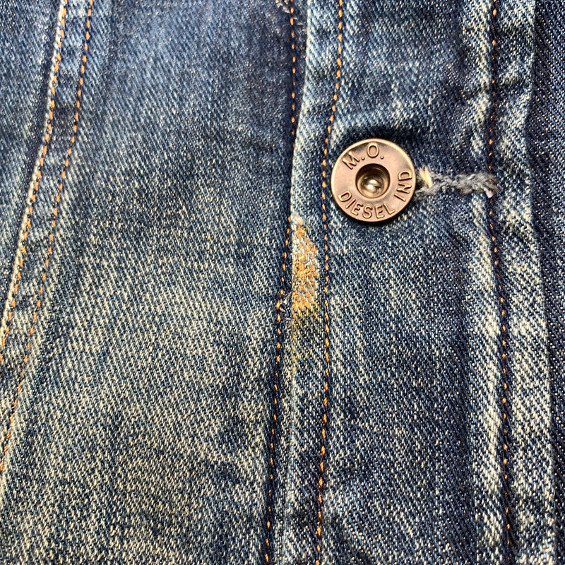 【中古品】【メンズ】 DIESEL ディーゼル BT.01859 デニムボアジャケット D.BLUE Lサイズ USED加工 ※使用感あり 141-260831-io-04-fuzh 万代Net店