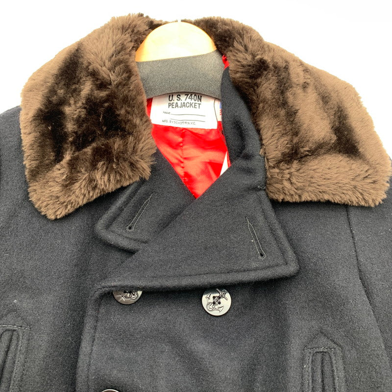 【中古品】【メンズ】 SCHOTT ショット AMERICAN RAG CIE アメリカンラグシー 別注ボアPコート ピーコート 上着 アウター NAVY Mサイズ タグ付き 145-260831-io-05-fuzh カラー：ネイビー 万代Net店