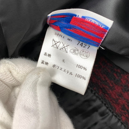【中古品】【メンズ】 SCHOTT ショット 7427 ウールチェックPコート ピーコート チェック RED Mサイズ アウター 上着 タグ付き 145-260831-io-08-fuzh カラー：レッド 万代Net店
