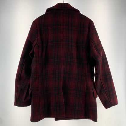 【中古品】【メンズ】 SCHOTT ショット 7427 ウールチェックPコート ピーコート チェック RED Mサイズ アウター 上着 タグ付き 145-260831-io-08-fuzh カラー：レッド 万代Net店