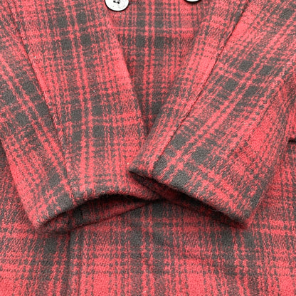 【中古品】【メンズ】 SCHOTT ショット 7427 ウールチェックPコート ピーコート チェック RED Mサイズ アウター 上着 タグ付き 145-260831-io-08-fuzh カラー：レッド 万代Net店