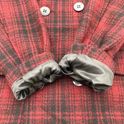 【中古品】【メンズ】 SCHOTT ショット 7427 ウールチェックPコート ピーコート チェック RED Mサイズ アウター 上着 タグ付き 145-260831-io-08-fuzh カラー：レッド 万代Net店