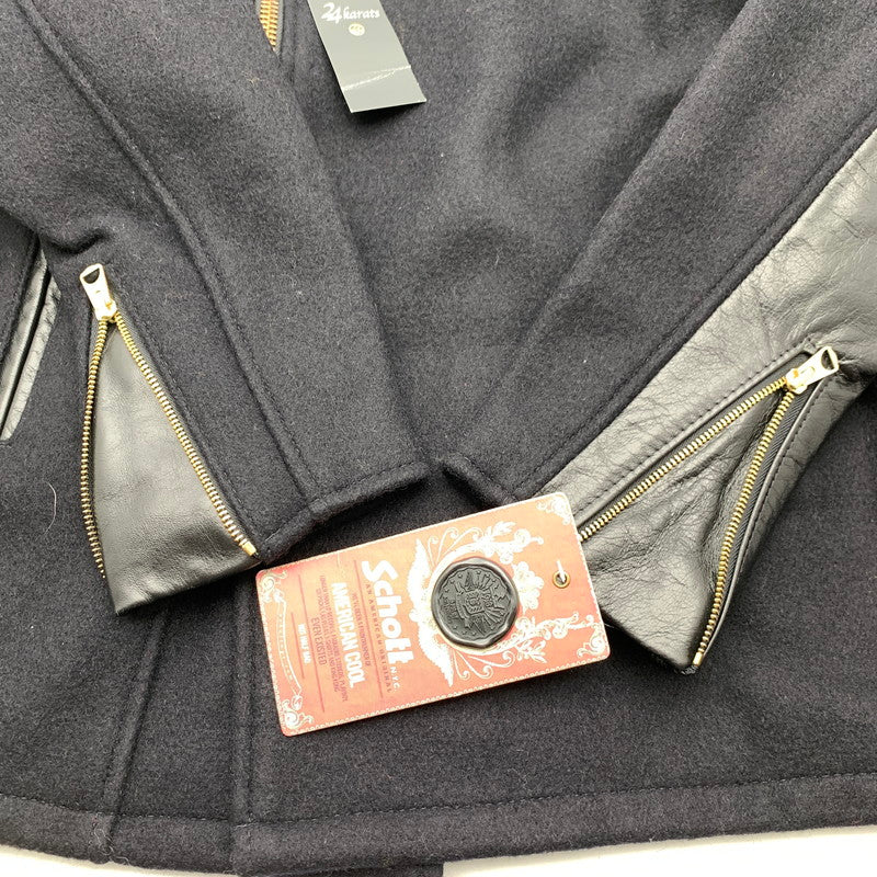 【中古品】【メンズ】 SCHOTT ショット 24KARATS Pコート NAVY 34サイズ ピーコート 上着 アウター タグ付き 145-260831-io-02-fuzh カラー：ネイビー 万代Net店