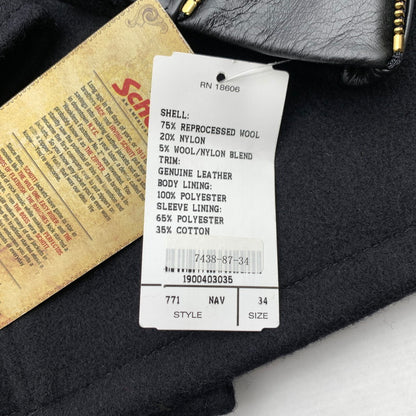 【中古品】【メンズ】 SCHOTT ショット 24KARATS Pコート NAVY 34サイズ ピーコート 上着 アウター タグ付き 145-260831-io-02-fuzh カラー：ネイビー 万代Net店