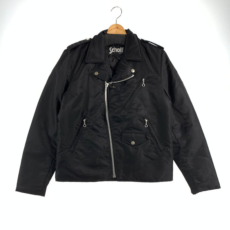 【中古品】【メンズ】 SCHOTT ショット ナイロンライダースジャケット ダブルライダース 145-260831-ny-10-fuzh サイズ：L カラー：ブラック 万代Net店