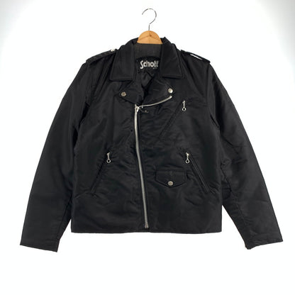 【中古品】【メンズ】 SCHOTT ショット ナイロンライダースジャケット ダブルライダース 145-260831-ny-10-fuzh サイズ：L カラー：ブラック 万代Net店