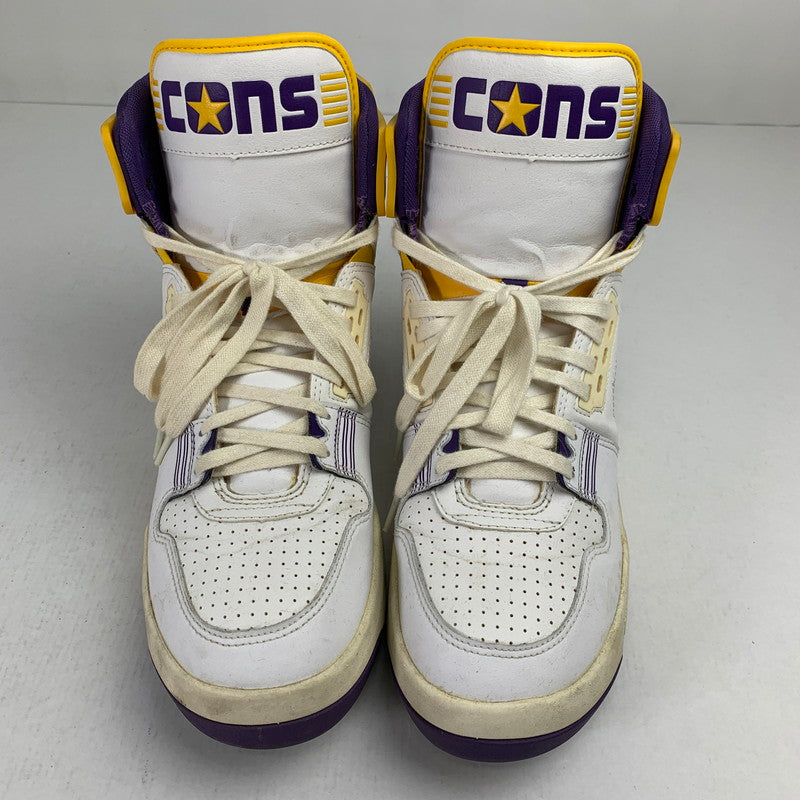 【中古品】【メンズ】 CONVERSE コンバース 34200270 ERX-400 ハイカット スニーカー 靴 162-260928-mh-14-fuzh サイズ：27.5cm カラー：白・紫・黄色 万代Net店