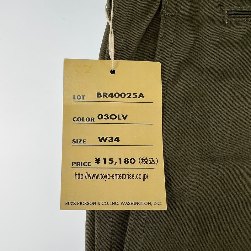 【中古品】【メンズ】 BUZZ RICKSON'S バズリクソンズ BR40025A オリジナルスペック チノ 156-260901-ny-04-fuzh サイズ：W34 カラー：カーキ 万代Net店