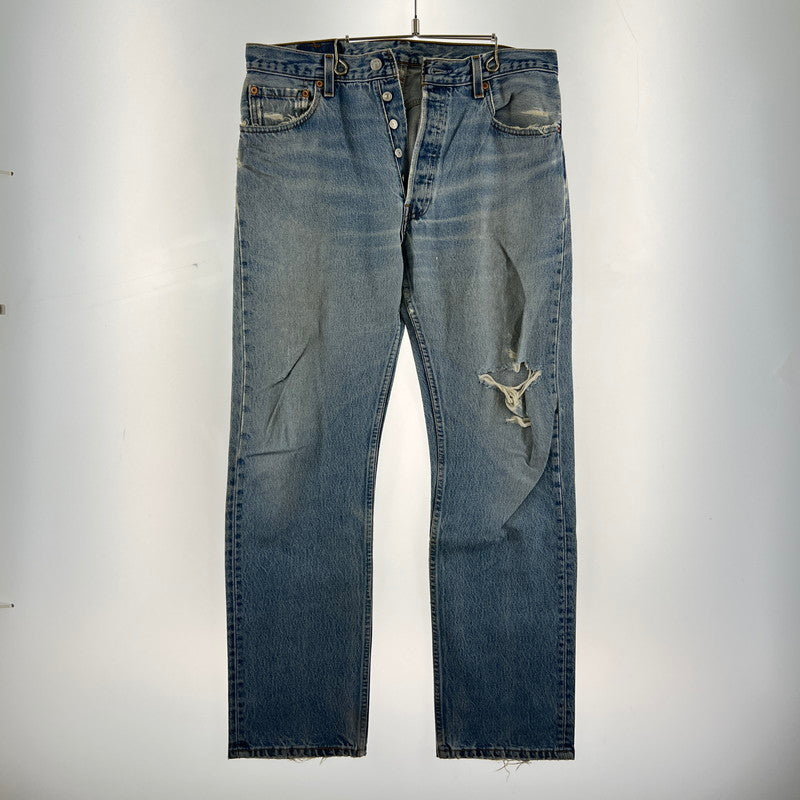 【中古品】【メンズ】 LEVIS リーバイス 501-0000 DENIM PANTS デニムパンツ 裏524 USA製 156-260901-ny-12-fuzh サイズ：35×34 カラー：ライトブルー 万代Net店