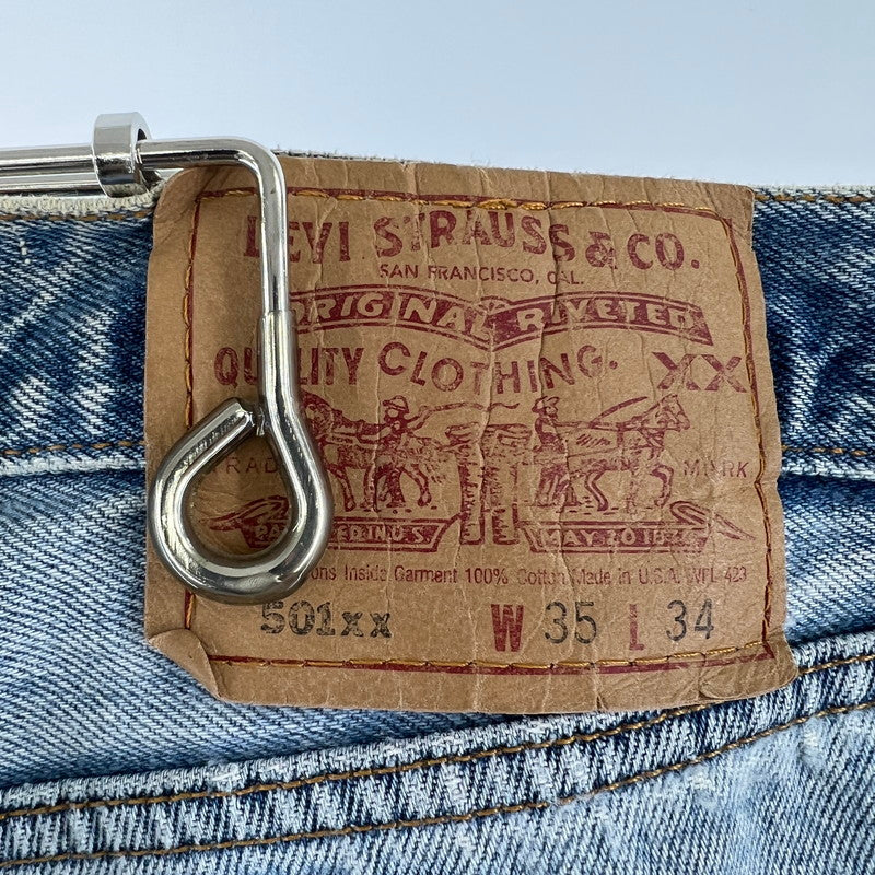 【中古品】【メンズ】 LEVIS リーバイス 501-0000 DENIM PANTS デニムパンツ 裏524 USA製 156-260901-ny-12-fuzh サイズ：35×34 カラー：ライトブルー 万代Net店