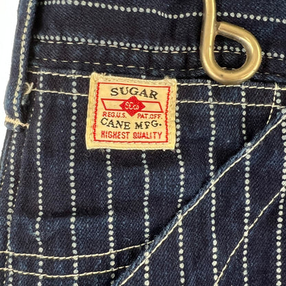 【中古品】【メンズ】 SUGAR CANE シュガーケーン WABASH STRIPE WORK PANTS ウォバッシュストライプ ワークパンツ 156-260901-ny-06-fuzh サイズ：W32 カラー：ネイビー ストライプ 万代Net店