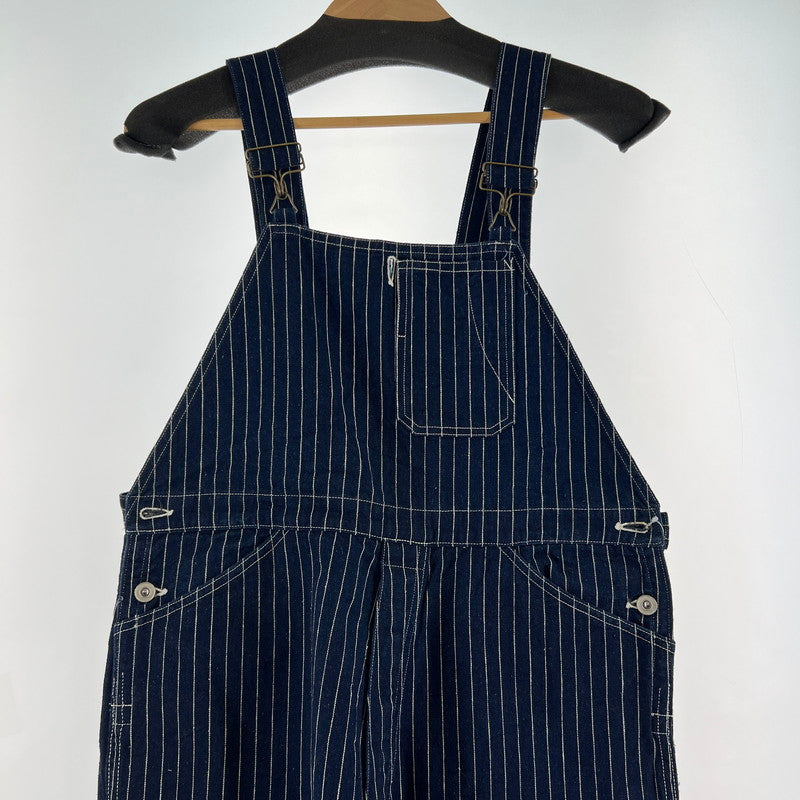 【中古品】【メンズ】 WAREHOUSE＆CO. ウエアハウス WABASH OVERALLS ウォバッシュ オーバーオール 156-260901-ny-07-fuzh サイズ：34 カラー：ネイビー ストライプ 万代Net店