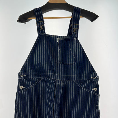 【中古品】【メンズ】 WAREHOUSE＆CO. ウエアハウス WABASH OVERALLS ウォバッシュ オーバーオール 156-260901-ny-07-fuzh サイズ：34 カラー：ネイビー ストライプ 万代Net店