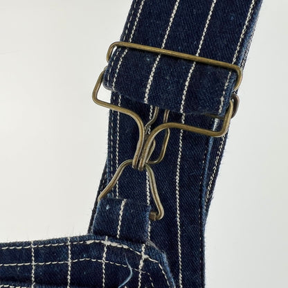 【中古品】【メンズ】 WAREHOUSE＆CO. ウエアハウス WABASH OVERALLS ウォバッシュ オーバーオール 156-260901-ny-07-fuzh サイズ：34 カラー：ネイビー ストライプ 万代Net店