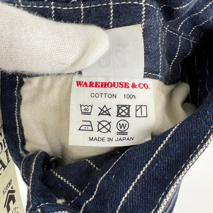 【中古品】【メンズ】 WAREHOUSE＆CO. ウエアハウス WABASH OVERALLS ウォバッシュ オーバーオール 156-260901-ny-07-fuzh サイズ：34 カラー：ネイビー ストライプ 万代Net店
