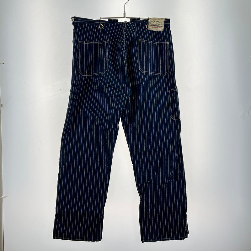 【中古品】【メンズ】 WAREHOUSE＆CO. ウエアハウス WABASH OVERALLS ウォバッシュ オーバーオール 156-260901-ny-07-fuzh サイズ：34 カラー：ネイビー ストライプ 万代Net店