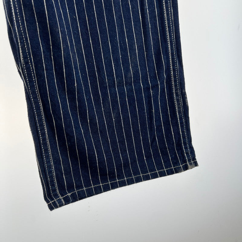 【中古品】【メンズ】 WAREHOUSE＆CO. ウエアハウス WABASH OVERALLS ウォバッシュ オーバーオール 156-260901-ny-07-fuzh サイズ：34 カラー：ネイビー ストライプ 万代Net店