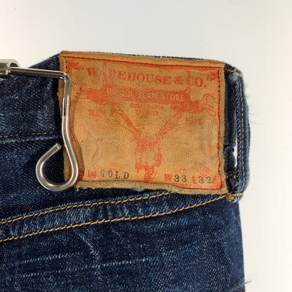 【中古品】【メンズ】 WAREHOUSE ウエアハウス×UNIQUE JEAN STORE GOLDMAN DENIM PANTS カラーBLUE SIZE:33 156-260901-ky-07-fuzh 万代Net店