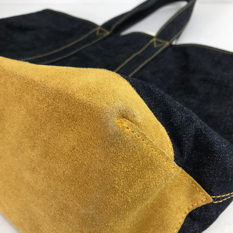 【中古品】【メンズ】 CUSHMAN クッシュマン REVERSIBLE TOTE BAG デニム チェックリバーシブル トートバッグ カバン バッグ 188-260903-mh-04-fuzh カラー：インディゴブルー 万代Net店