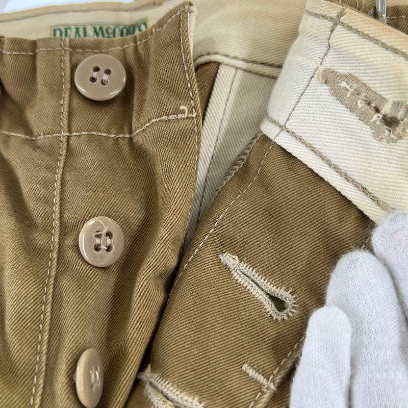 【中古品】【メンズ】 THE REAL MCCOY'S ザリアルマッコイズ WORK PANTS ワークパンツ ボタンフライ 156-260901-ny-03-fuzh サイズ：33×34 カラー：ベージュ 万代Net店