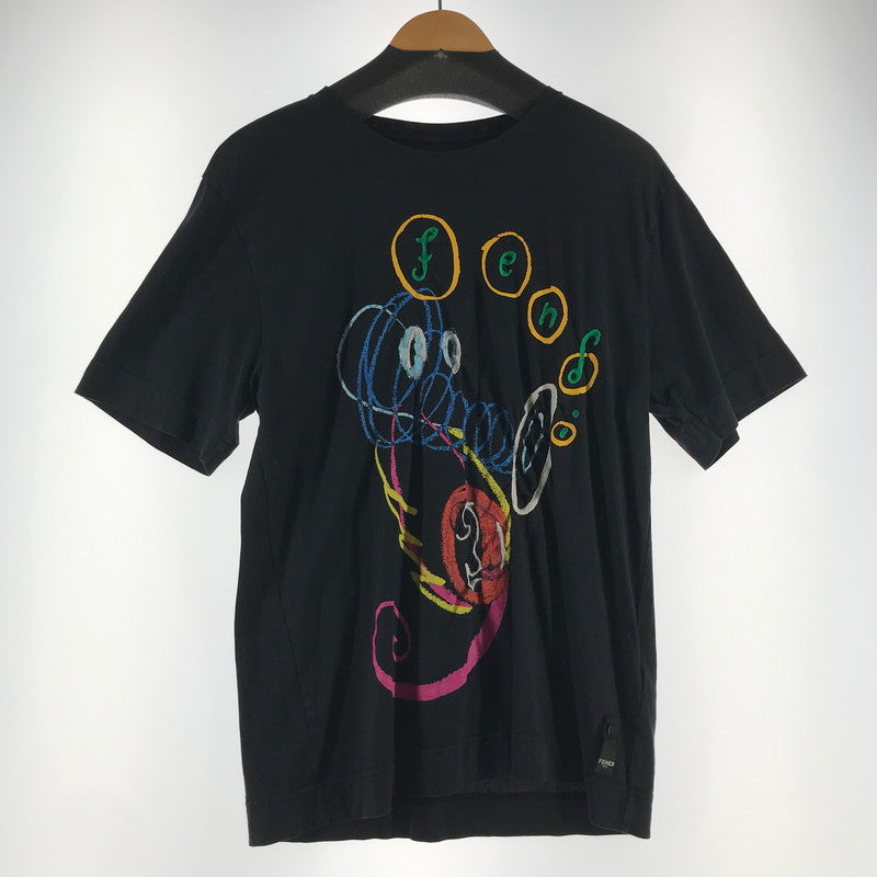 【中古品】【メンズ】 FENDI フェンディ×NOEL FIELDING コラボ S.S TEE BLACK Sサイズ ※使用感あり 141-260903-io-11-fuzh カラー：ブラック 万代Net店