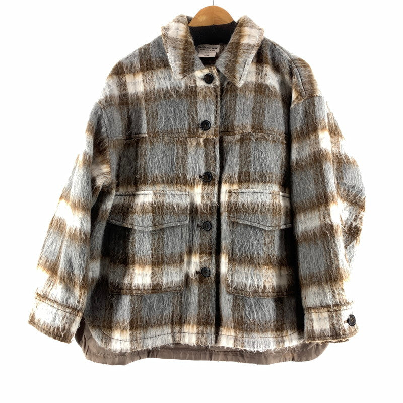 【中古品】【レディース】 CIAOPANIC TYPY チャオパニックティピー シャギーアソート柄オーバージャケット GRAY.BROWN/チェック/SIZE:ONE 169-260909-io-11-fuzh カラー：グレーブラウン 万代Net店