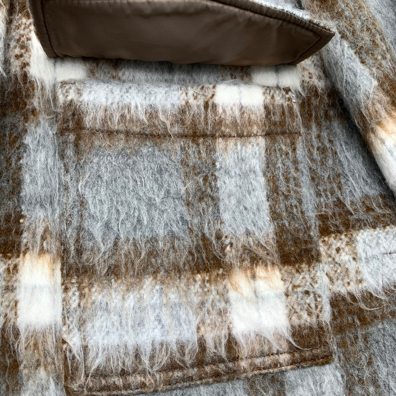 【中古品】【レディース】 CIAOPANIC TYPY チャオパニックティピー シャギーアソート柄オーバージャケット GRAY.BROWN/チェック/SIZE:ONE 169-260909-io-11-fuzh カラー：グレーブラウン 万代Net店