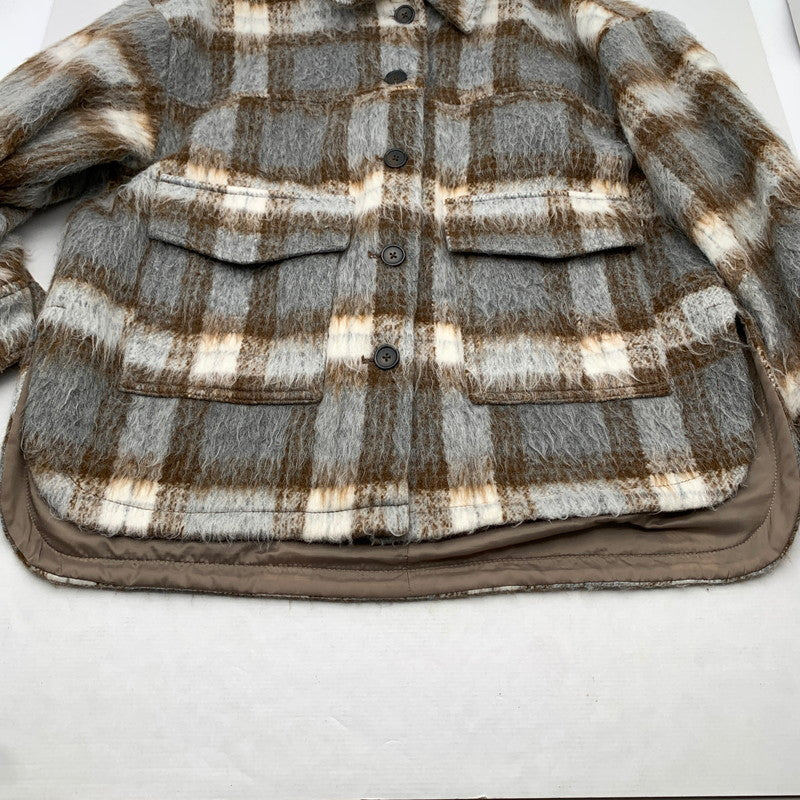 【中古品】【レディース】 CIAOPANIC TYPY チャオパニックティピー シャギーアソート柄オーバージャケット GRAY.BROWN/チェック/SIZE:ONE 169-260909-io-11-fuzh カラー：グレーブラウン 万代Net店