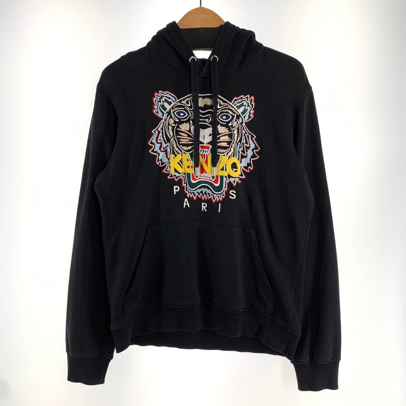【中古品】【メンズ】 KENZO ケンゾー 刺繍 ロゴ パーカー 長袖 トップス 古着 140-260906-mh-03-fuzh サイズ：S カラー：ブラック 万代Net店