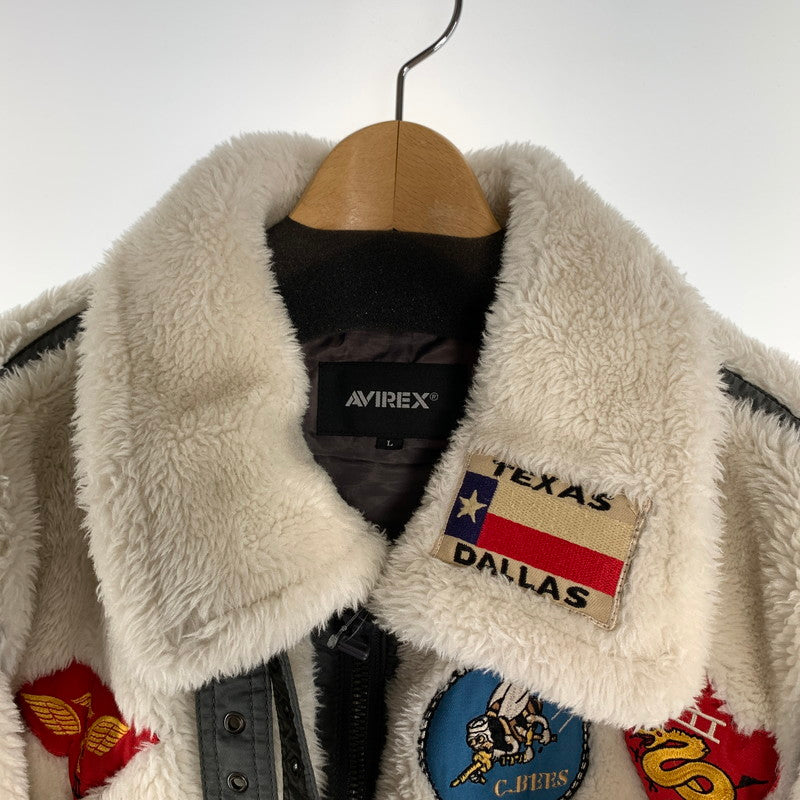 【中古品】【メンズ】 AVIREX アヴィレックス B-3 JACKET ボア ジャケット アウター コート 古着 144-260906-mh-02-fuzh サイズ：L カラー：ホワイト 万代Net店