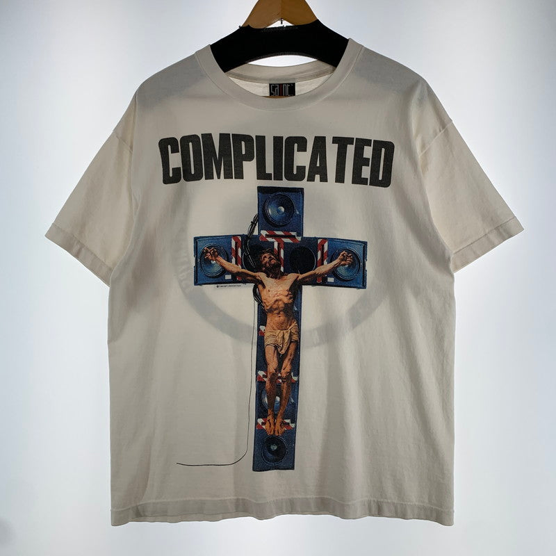【中古品】【メンズ】 SAINT MICHAEL セントマイケル 河村康輔 SM-A23-0000-C18 COMPLICATED プリント Tシャツ 半袖 トップス 古着 142-260906-mh-06-fuzh サイズ：L カラー：ホワイト 万代Net店