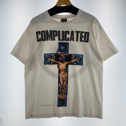 【中古品】【メンズ】 SAINT MICHAEL セントマイケル 河村康輔 SM-A23-0000-C18 COMPLICATED プリント Tシャツ 半袖 トップス 古着 142-260906-mh-06-fuzh サイズ：L カラー：ホワイト 万代Net店
