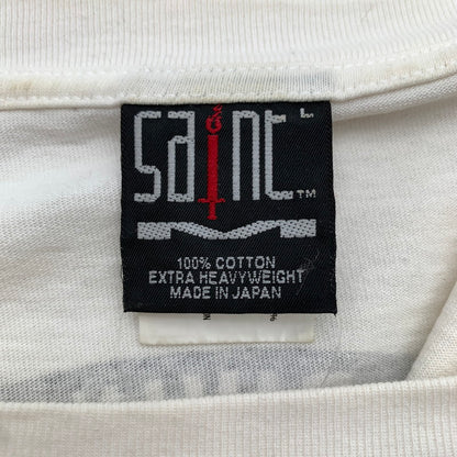 【中古品】【メンズ】 SAINT MICHAEL セントマイケル 河村康輔 SM-A23-0000-C18 COMPLICATED プリント Tシャツ 半袖 トップス 古着 142-260906-mh-06-fuzh サイズ：L カラー：ホワイト 万代Net店