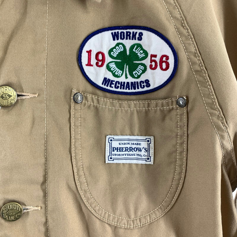 【中古品】【メンズ】 PHERROWS フェローズ P56J MECHANIC WORK JACKET メカニック ワークジャケット 145-261013-ny-17-fuzh サイズ：40 カラー：キャメル 万代Net店
