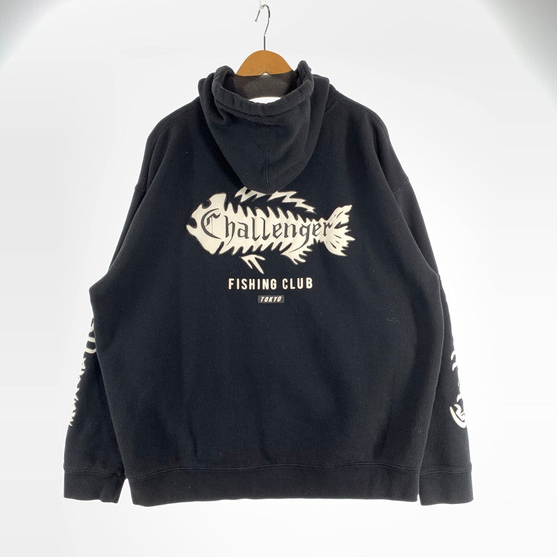 【中古品】【メンズ】 CHALLENGER チャレンジャー IND4000C PULLOVER PARKA FISHING CLUB パーカー 長袖 トップス 古着 142-260906-mh-04-fuzh サイズ：XL カラー：ブラック 万代Net店